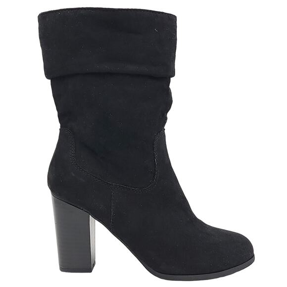 Style & Co Women Saraa Mid Calf Slouch Booties Size US 6.5M Black Microsuede - Picture 2 of 5